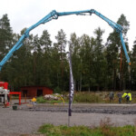 Betongbil och även betongpump behövdes